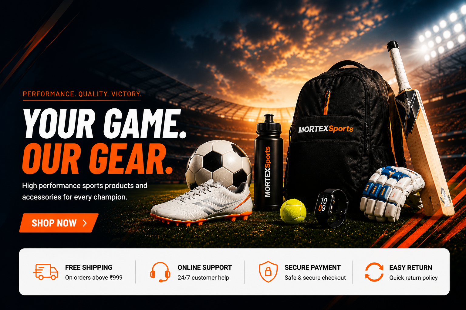 MORTEX Sports built for sport banner