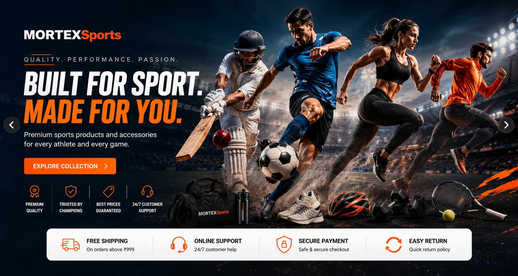 MORTEX Sports sports gear banner